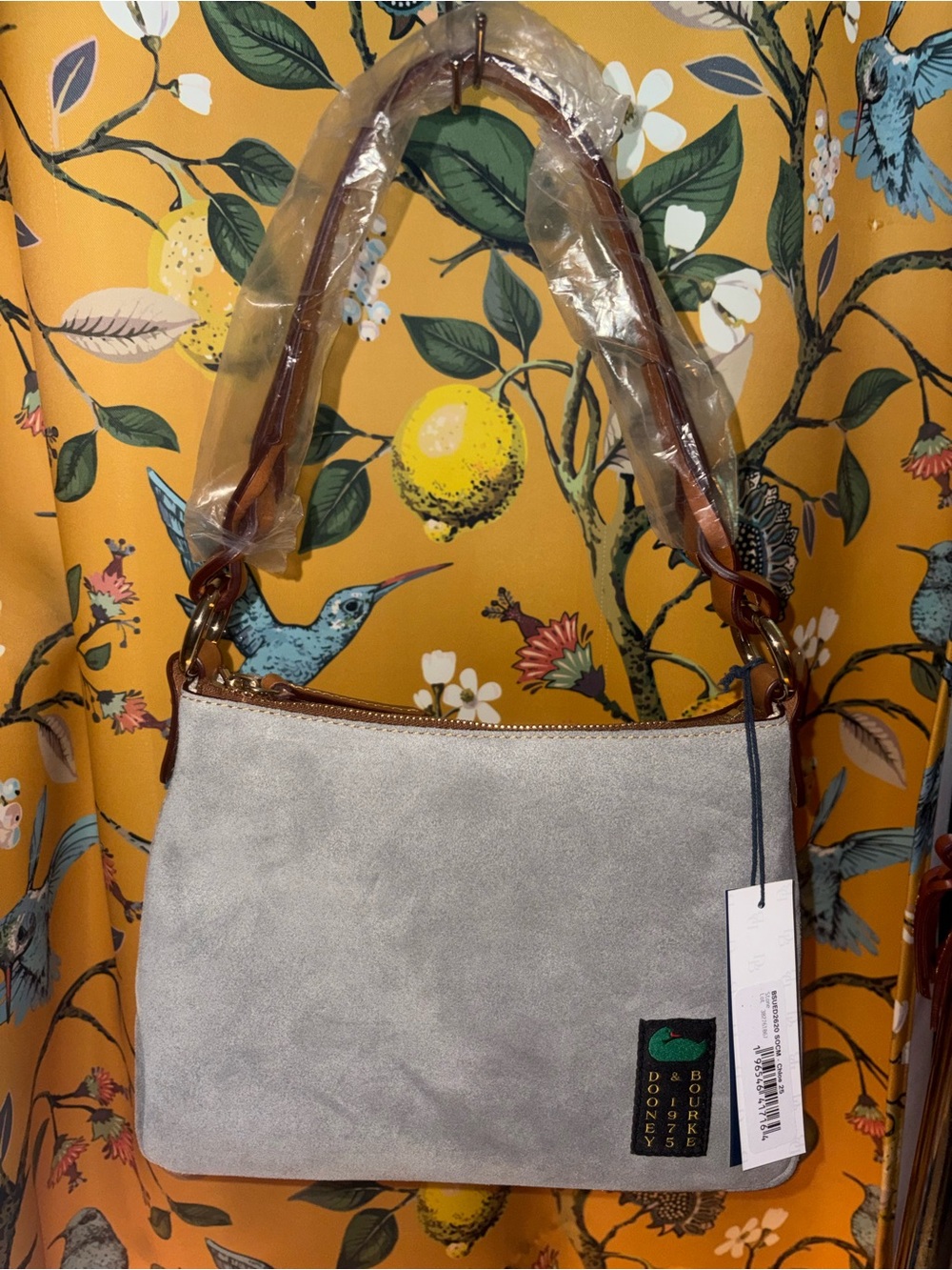 New Dooney And Bourke Suede Stone Chloe 25 Shoulder Bag